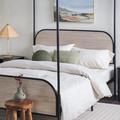 17 Stories Anzori Metal Canopy Bed Wood in Black | 79 H x 81 W x 61 D in | Wayfair FBA0B325B2AA4599BA47DF5334689BA9