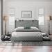 Red Barrel Studio® Metal Panel Headboard Design Bed Upholstered/Metal/Linen in Gray | 77 W x 85 D in | Wayfair 75A4BB0425E8410DA1594C480975C875