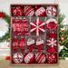 The Holiday Aisle® Jathusan 60 Piece Ball Ornament Christmas Set Plastic in Red/White | 16 H x 12.5 W x 4 D in | Wayfair