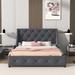 House of Hampton® Standard Storage Bed Upholstered/Linen in Gray | 41.5 H x 66.7 W x 87 D in | Wayfair 7F0CB85CBC4A4DF0BDF448FAD0DB480B