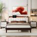 Ebern Designs Upholstered Platform 3 Piece Bedroom Set Upholstered, Linen in Brown | 39.4 H x 62 W x 85.2 D in | Wayfair