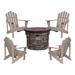 Rosecliff Heights Braeleigh 5-Piece Fire Pit Seating Group Set Wood in Gray | Outdoor Furniture | Wayfair 95FF09F76CFA42958A870DB644F3E75F