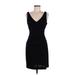 Nicole Miller Casual Dress - Sheath V-Neck Sleeveless: Black Print Dresses - Women's Size 8