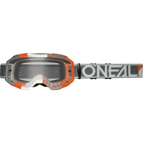 Oneal B-10 Duplex Clear Motocross Brille, schwarz-orange