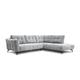 Canapé d'angle droit 5 places tissu gris clair