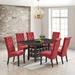 Tufted Upholstered Parsons Dining Chair, Set of 2, Red