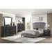 Eva 4 Piece Gray LED Fabric Upholstered Panel Bedroom Set