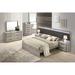 Roundhill Furniture Lenca LED Wallbed with Nightstands, Dresser, Mirror, and Chest - Weathered Gray