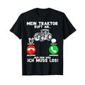 Mein Traktor Ruft An Bauer Bauernhof Landwirt Männer Jungen T-Shirt