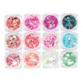 NUOLUX 12pcs Moon Star Shaped Nail Sequins Art Stickers DIY Manicures Decoration Beautiful Nail Art Supplies Manicure Sequins for Woman Lady Girl (Mixed Style)