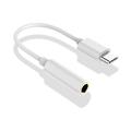 USB C to 3.5 mm Audio Adapter Male to Female 3.5 mm Headphone Jack Adaptor Nylon Cable USB Type C to 3.5 mm Aux Digital Audio Dongle Converter (White)