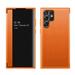 Compatible with Samsung Galaxy S23 Ultra Case Clear View Window Magnetic Slim Flip Case Drop Protection Shockproof Protective Cover for Samsung Galaxy S23 Ultra Flip Case Cover Orange