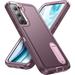 for Samsung Galaxy S22 Plus Case Galaxy S22+ Case with Kickstand Case 3-Layer Military Grade Protective Case Cover Silicone Rugged Shockproof for Galaxy S22 Plus S22+ Phone Case Purple+Pink