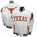Men's Franchise Club White Texas Longhorns Power Satin Full-Snap Jacket