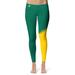 Women's Vive La Fete Green/Gold Northern Michigan Wildcats Plus Size Color Block Yoga Leggings