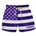 Toddler Vive La Fete Purple/White North Alabama Lions Flag Swim Trunks