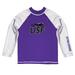 Infant Vive La Fete Purple/White University of Sioux Falls Cougars Solid Contrast Rash Guard