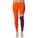 Women's Vive La Fete Orange/Purple Clemson Tigers Color Block Yoga Leggings