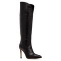 Women's Peyton Black Leather Evening Work Knee High Stiletto Boot 4 Uk Beautiisoles by Robyn Shreiber Made in Italy