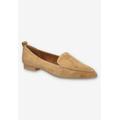 Wide Width Women's Alessi Casual Flat by Bella Vita in Cognac Suede Leather (Size 12 W)