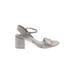 Zara Basic Sandals: Gray Solid Shoes - Women's Size 41 - Open Toe