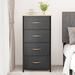 17 Stories Shanene 4 Drawer 17.7" W Lingerie Chest Wood/Metal in Gray/Brown | 37.4 H x 17.7 W x 11.8 D in | Wayfair