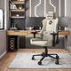 Inbox Zero Adjustable Reclining Ergonomic Swiveling Floor Game Chair in Black, Steel in Brown | 52 H x 27.25 W x 27.5 D in | Wayfair