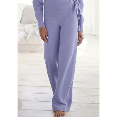 Strickhose LASCANA, Damen, Gr. 32/34, N-Gr, lila, Strick, Obermaterial: 52% Polyester, 44% Polyacryl, 4% Elasthan, unifarben, meliert, casual, bequem lang, Hosen, mit Rippbündchen, Loungewear Image
