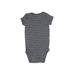 Carter's Short Sleeve Onesie: Gray Print Bottoms - Size 3 Month