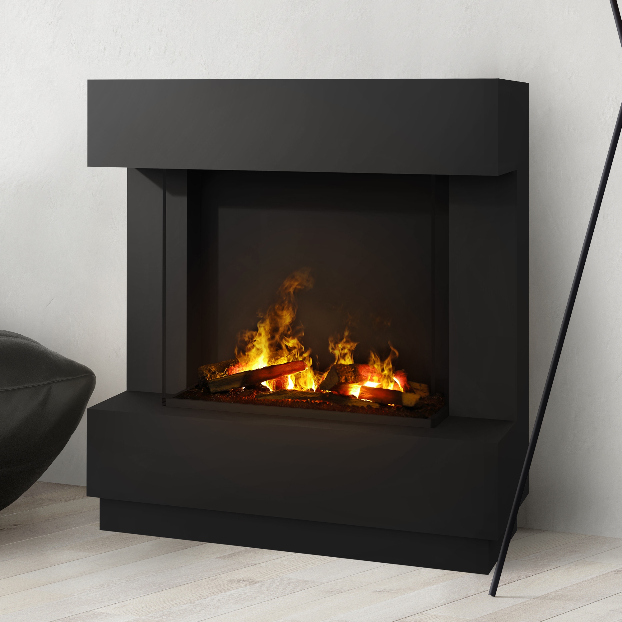 Noble Flame LUMUS 900 [Elektrokamin Opti-myst]: Schwarz-grau