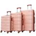 Hardshell Luggage Sets 3 Pcs Spinner Suitcase with TSA Lock Lightweight - 20''24''28'',Baby Pink