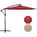 Red 10 ft Outdoor Cantilever Patio Umbrella with Crank, Water and UV Resistant