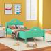 Macaron Colored Kids Bed, Twin Size Toddler Bed Frame with Side Safety Rails, Headboard and Footboard, Accent Platform Bed