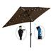 Chocolate 10 x 6.5 ft Solar LED Lighted Rectangular Outdoor Market Umbrella, Weather-UV-Water Resistant
