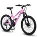 Mountain Bike iRerts 26 Inch Mens Mountain Bike for Adults Youth Shimano 21 Speed Gear MTB Mens Bicycle with Dual Disc Brakes and Front Suspension Adult Bicycles for Men Women Pink