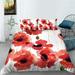 Home Textiles Unique Design 3D Flower Painting Comforter Cover Set Polyester Bedding Covers California King(98 x104 )