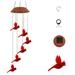 Wovilon Solar Red Bird Wind Chime Outdoor Led Lights Cardinal Light Spinners Spiral String Hanging Outdoor Garden Decorations For Patio Deck Yard Garden Home Waterproof Outdoor Decorative