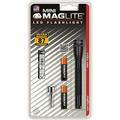 Mag-Lite Clear LED Bulb 111 Lumens Mini Flashlight Black Aluminum Body 2 AAA Batteries Included