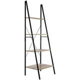 62758 A-Frame Ladder Shelf Bookshelf Offers Sleek Storage Display With Modern Industrial Antique Furnishings For Complete Or Workspace - Brown