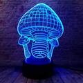 3D Night lamp 3D lamp 3D Illusion Night Lights 3D Airplane Optical Illusion Desk Lamp 7 Color USB Touch Switch Desk Night Light (Mushroom)