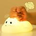 RKZDSR Cute Silicone Hippo Night Light - Rechargeable Remote Control Table Lamp Bedside Lamp for Babies and Children s Bedrooms