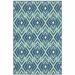 HomeRoots 5 x 8 ft. Navy Geometric Stain Resistant Indoor & Outdoor Rectangle Area Rug - Blue and Ivory