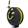 Retractable Air Hose Reel 1/2 Inch x 50 Ft Auto Rewind Hose-Reel Heavy Duty Steel Air Hose Reel Industrial Grade Rubber Hose