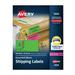 Avery High-Visibility Permanent Laser ID Labels 2 x 4 Neon Assorted 500/Pack