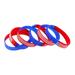 NUOLUX 20pcs Sports Silicone Bracelet Personality Simple Star Pattern Wrist Band Hand Rings Decoration Fashion Band Set (Red+Blue)