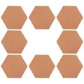 Photo Wall 8pcs Hexagon Photo Wall Board Bulletin Board Message Boards Self-adhesive Corkboard Notice Board Photography Background Wall Props for Home Office (Light Brown with Push Pin)