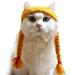Biplut Cute Cartoon Handmade Dog Cat Hat Animal Party Costume Cap Pet Decor Accessory (Braid S)