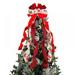 Christmas Tree Topper 43.3 inch Buffalo Plaid Toppers Burlap Decorative Bow Ornament Decoration Bow for Christmas Decoration Xmas Gift
