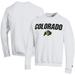 Men's Champion White Colorado Buffaloes Straight Over Logo Powerblend Pullover Sweatshirt