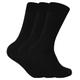 Sock Snob 3 Pairs Mens Cushioned Sole Wool Blend Walking Hiking Socks for Boots - Black - Size UK 6-11
